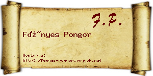 Fényes Pongor névjegykártya